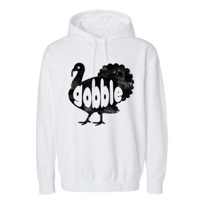 Vintage Thanksgiving Gobble Turkey Garment-Dyed Fleece Hoodie