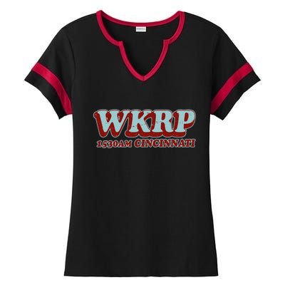 Vintage Thanksgiving WKRP 1530AM Cincinnati Ladies Halftime Notch Neck Tee