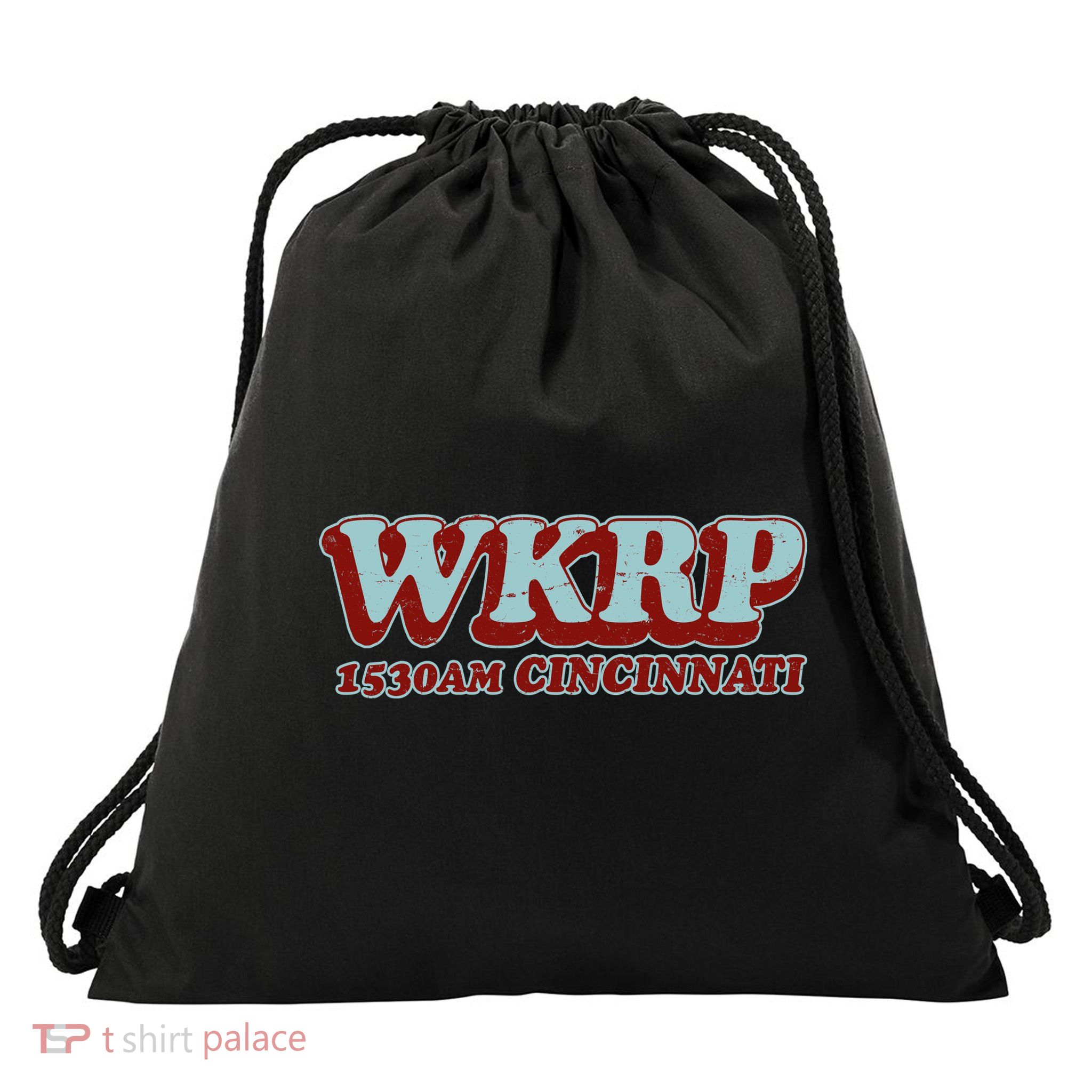 Vintage Thanksgiving WKRP 1530AM Cincinnati Drawstring Bag