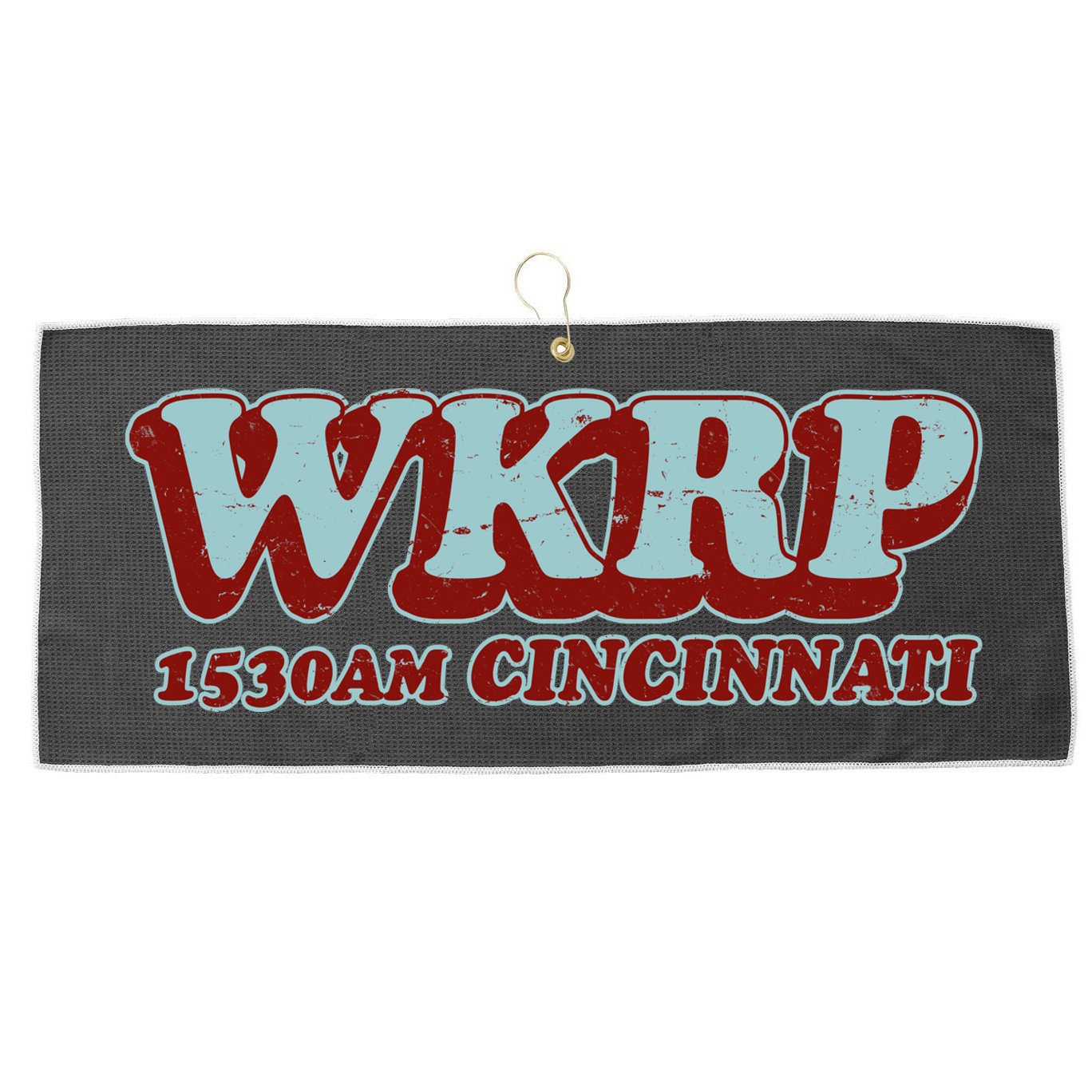 Vintage Thanksgiving WKRP 1530AM Cincinnati Large Microfiber Waffle Golf Towel