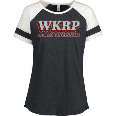 Vintage Thanksgiving WKRP 1530AM Cincinnati Enza Ladies Jersey Colorblock Tee