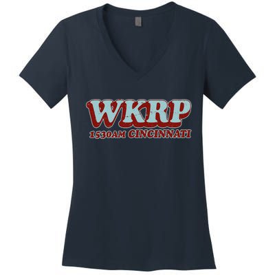 Vintage Thanksgiving WKRP 1530AM Cincinnati Women's V-Neck T-Shirt