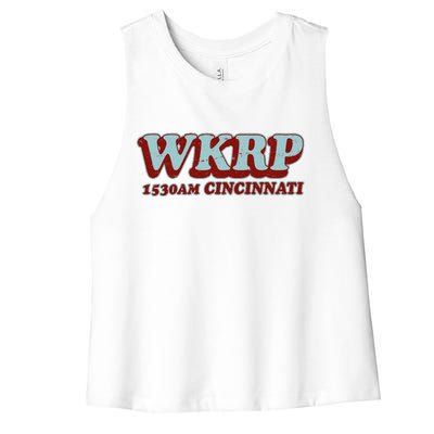 Vintage Thanksgiving WKRP 1530AM Cincinnati Women's Racerback Cropped Tank