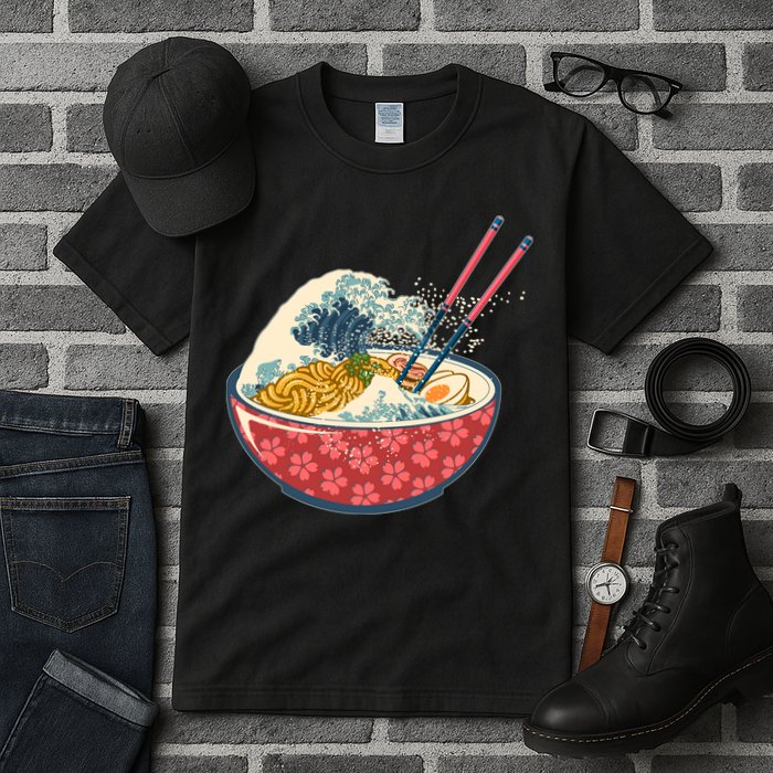 Vintage The Great Ramen Wave Tall T-Shirt
