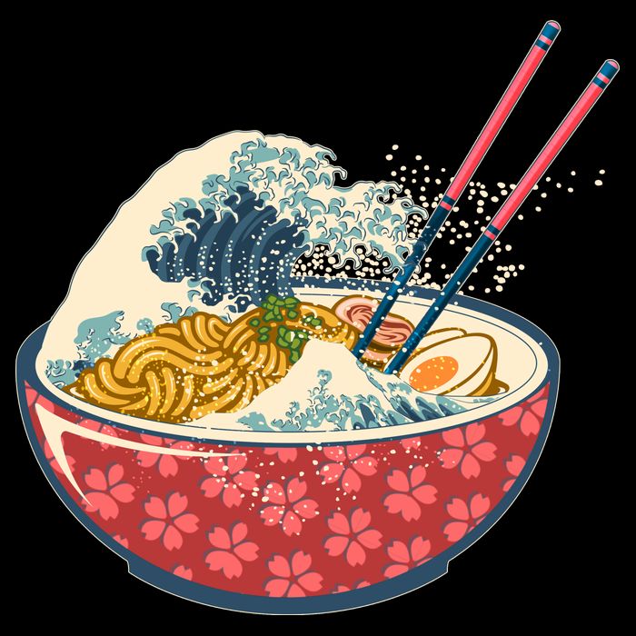 Vintage The Great Ramen Wave Toddler Hoodie