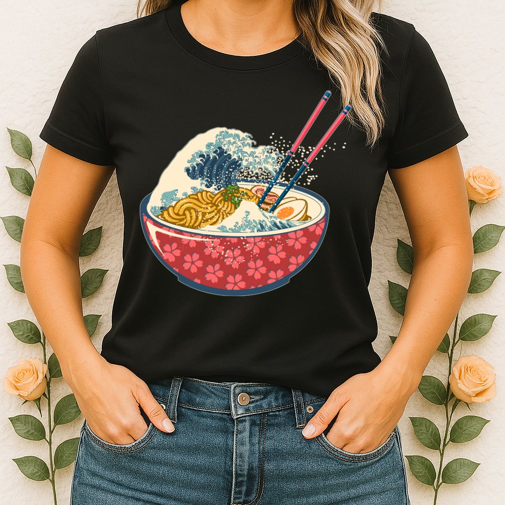 Vintage The Great Ramen Wave Womens T-Shirt