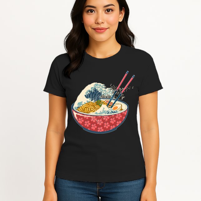 Vintage The Great Ramen Wave Womens T-Shirt