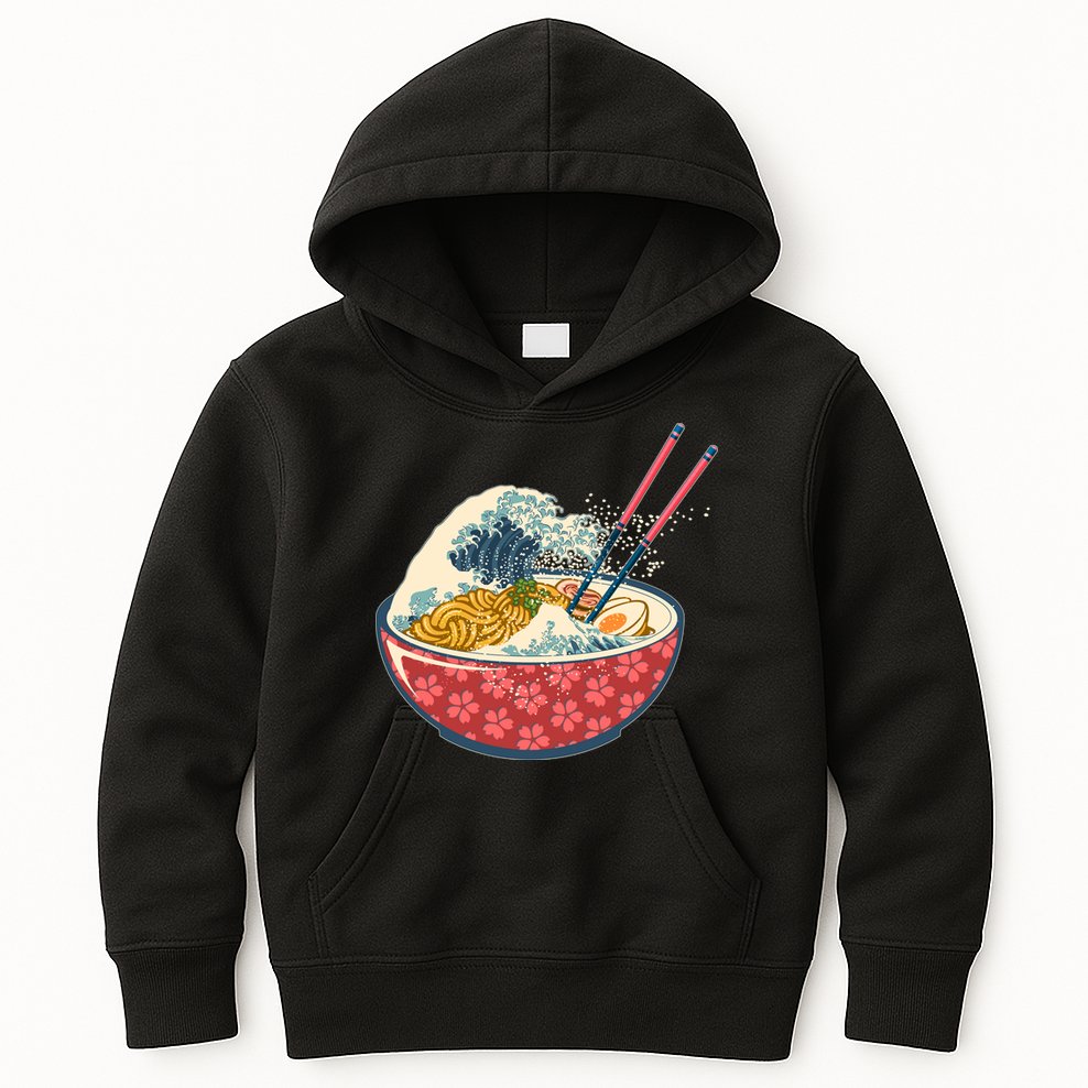 Vintage The Great Ramen Wave Kids Hoodie