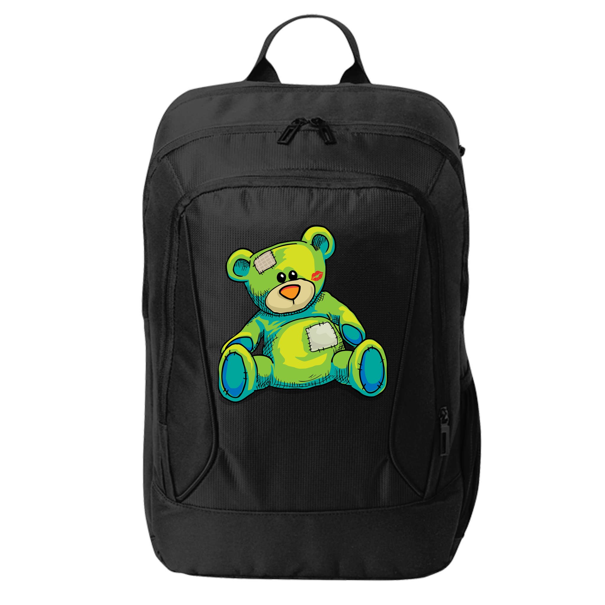 Vintage Torn Colorful Teddy Bear City Backpack
