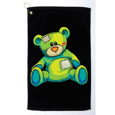 Vintage Torn Colorful Teddy Bear Golf Towel