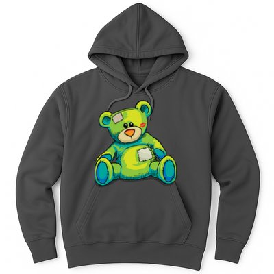 Vintage Torn Colorful Teddy Bear Hoodie