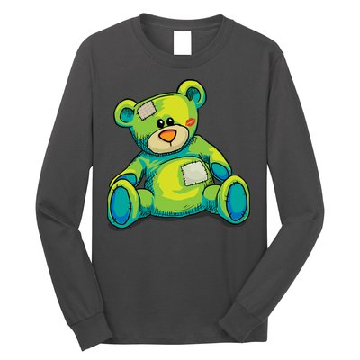 Vintage Torn Colorful Teddy Bear Long Sleeve Shirt