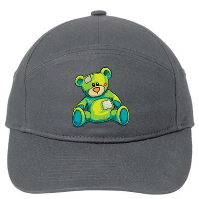 Vintage Torn Colorful Teddy Bear 7-Panel Snapback Hat