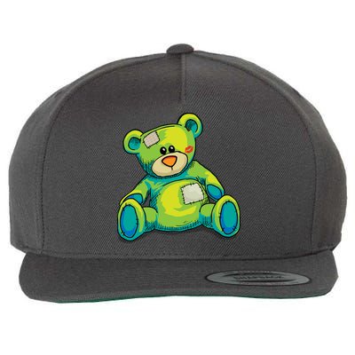 Vintage Torn Colorful Teddy Bear Wool Snapback Cap