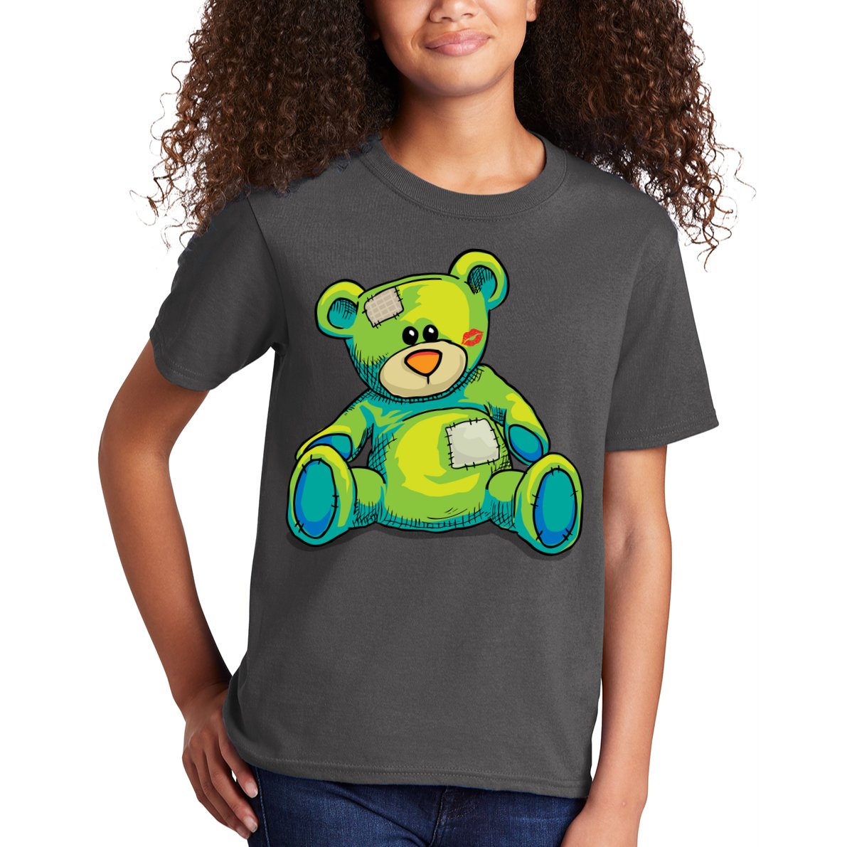 Vintage Torn Colorful Teddy Bear Kids T-Shirt