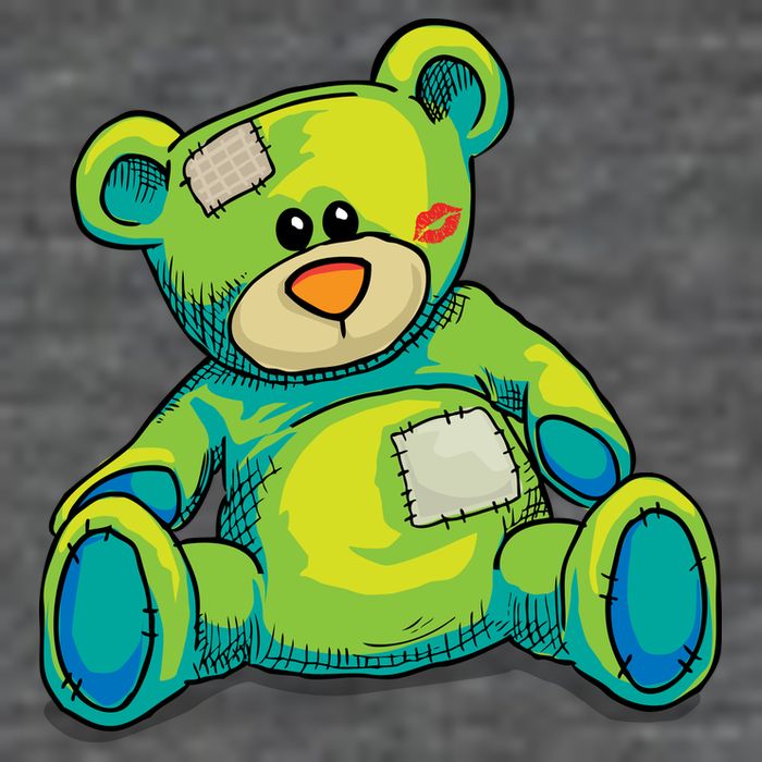 Vintage Torn Colorful Teddy Bear Kids T-Shirt