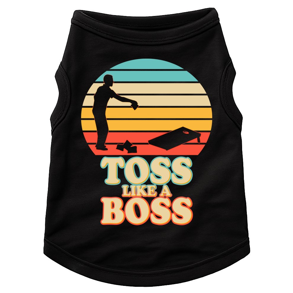 Vintage Toss Like A Boss Cornhole Doggie Tank