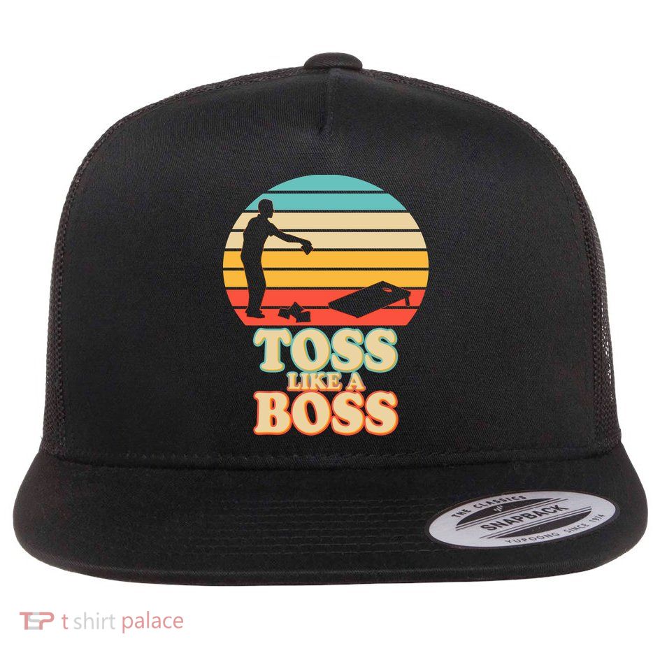 Vintage Toss Like A Boss Cornhole Flatbill Hat