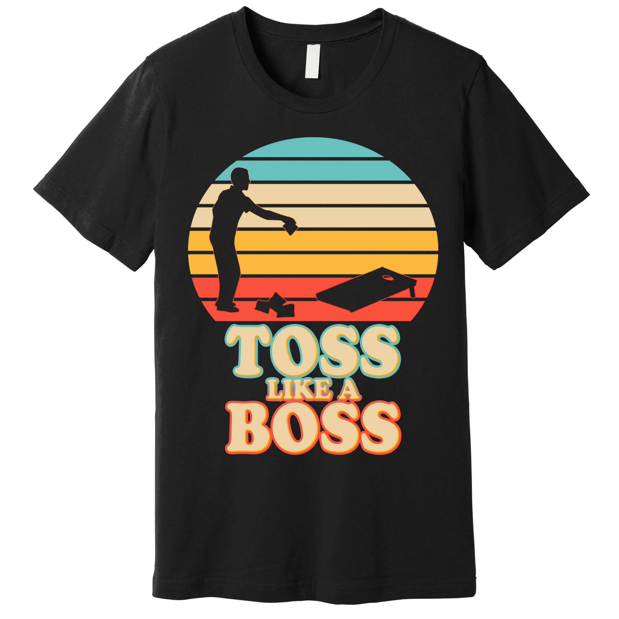 Vintage Toss Like A Boss Cornhole Premium T-Shirt