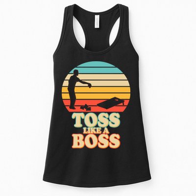 Vintage Toss Like A Boss Cornhole Womens Tank Top