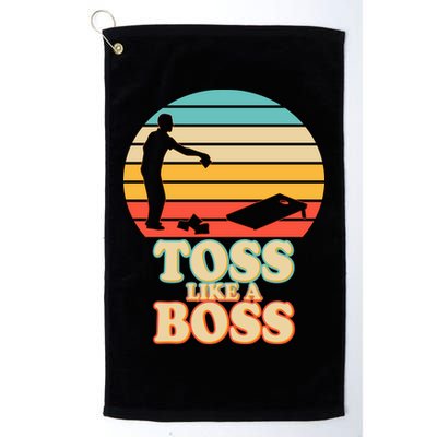 Vintage Toss Like A Boss Cornhole Golf Towel