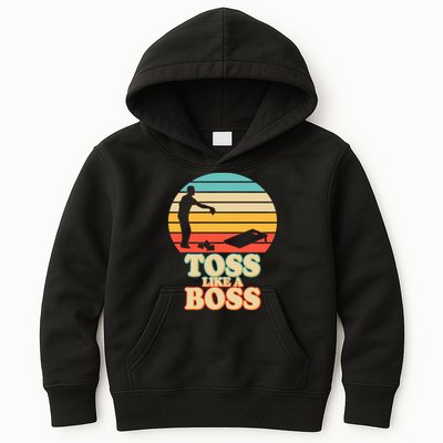 Vintage Toss Like A Boss Cornhole Kids Hoodie