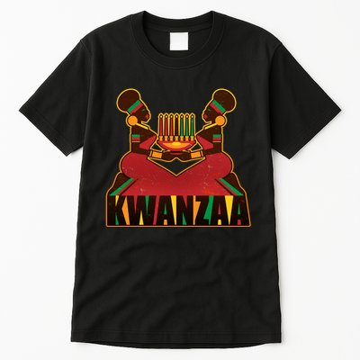 Vintage Traditional Color Kwanzaa Holiday Kinara Tall T-Shirt