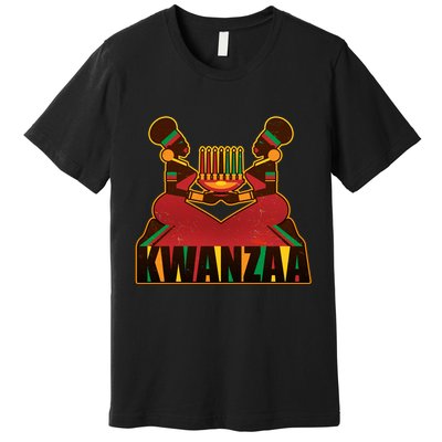 Vintage Traditional Color Kwanzaa Holiday Kinara Premium T-Shirt