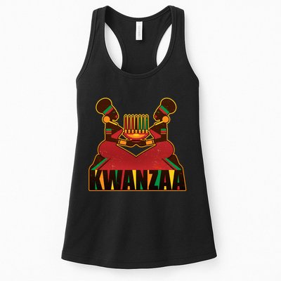 Vintage Traditional Color Kwanzaa Holiday Kinara Womens Tank Top
