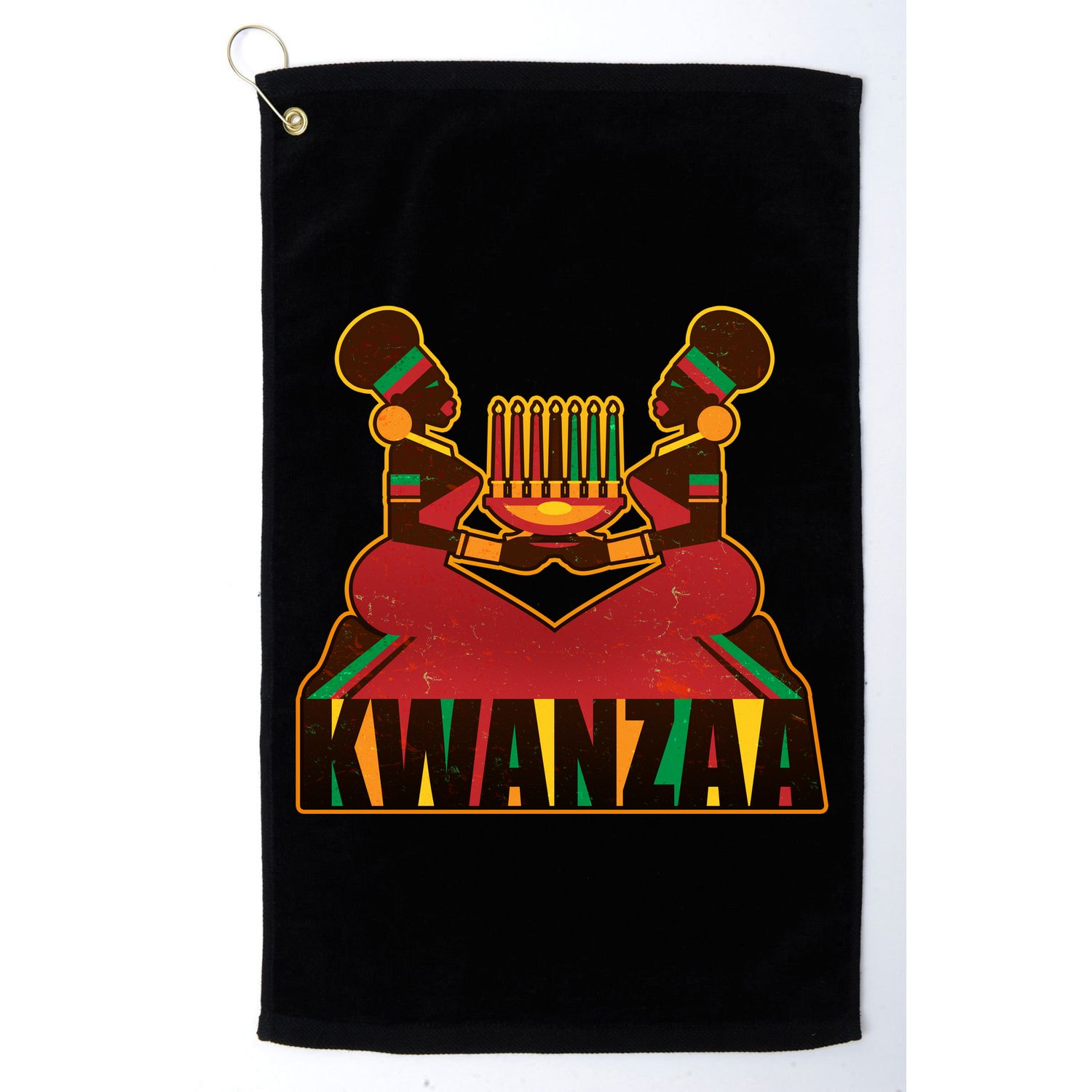 Vintage Traditional Color Kwanzaa Holiday Kinara Golf Towel