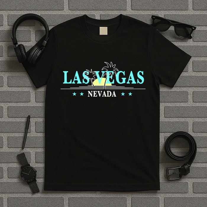 Vintage Tropical Las Vegas Logo T-Shirt