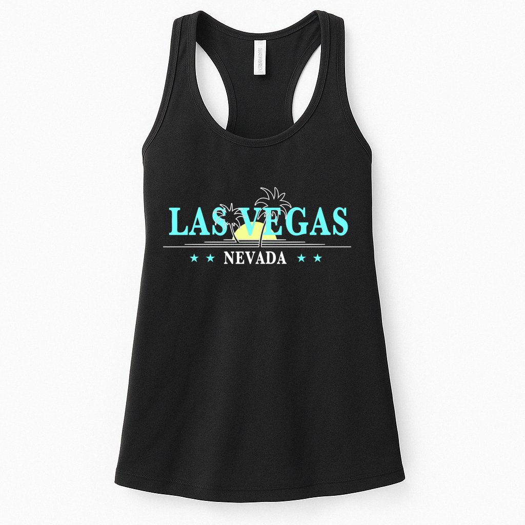 Vintage Tropical Las Vegas Logo Womens Tank Top