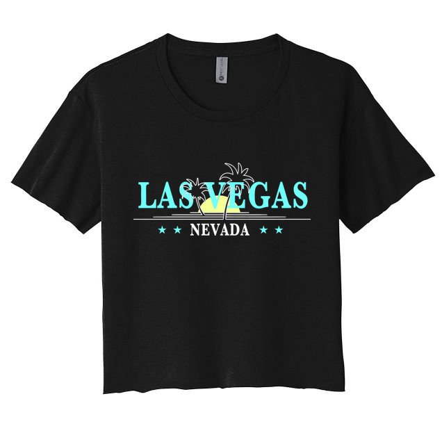 Vintage Tropical Las Vegas Logo Crop Top
