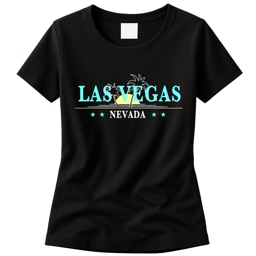 Vintage Tropical Las Vegas Logo Womens T-Shirt