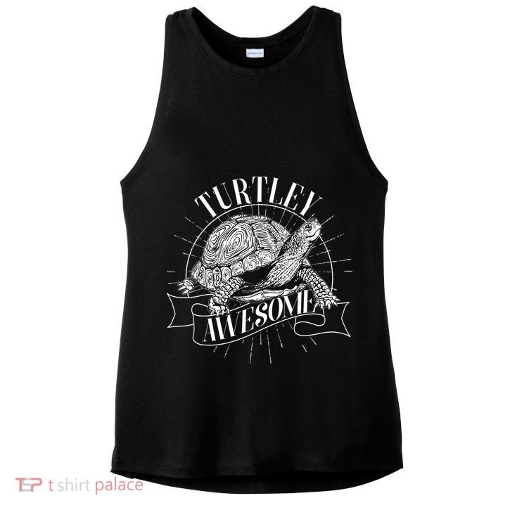 Vintage Turtley Awesome Ladies PosiCharge Tri-Blend Wicking Tank