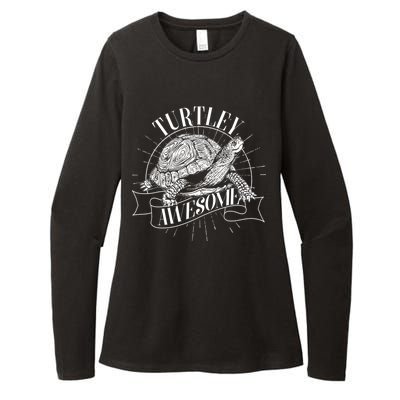 Vintage Turtley Awesome Womens CVC Long Sleeve Shirt