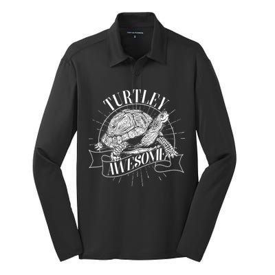 Vintage Turtley Awesome Silk Touch Performance Long Sleeve Polo