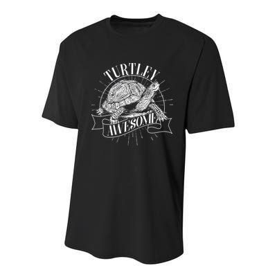 Vintage Turtley Awesome Youth Performance Sprint T-Shirt