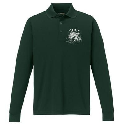 Vintage Turtley Awesome Performance Long Sleeve Polo