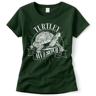 Vintage Turtley Awesome Womens T-Shirt