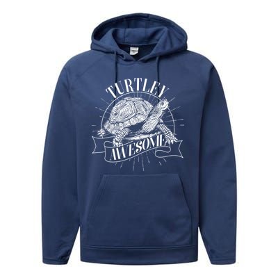 Vintage Turtley Awesome Performance Fleece Hoodie