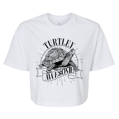 Vintage Turtley Awesome Bella+Canvas Jersey Crop Tee