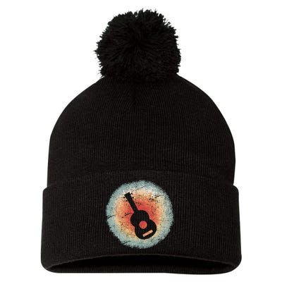 Vintage Ukulele Retro Pom Pom 12in Knit Beanie