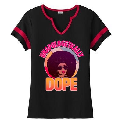 Vintage Unapologetically Dope Black Woman Afro Ladies Halftime Notch Neck Tee