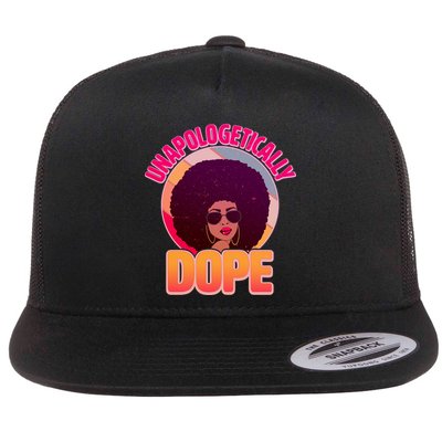 Vintage Unapologetically Dope Black Woman Afro Flatbill Hat