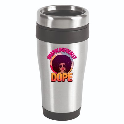 Vintage Unapologetically Dope Black Woman Afro 16oz Travel Tumbler
