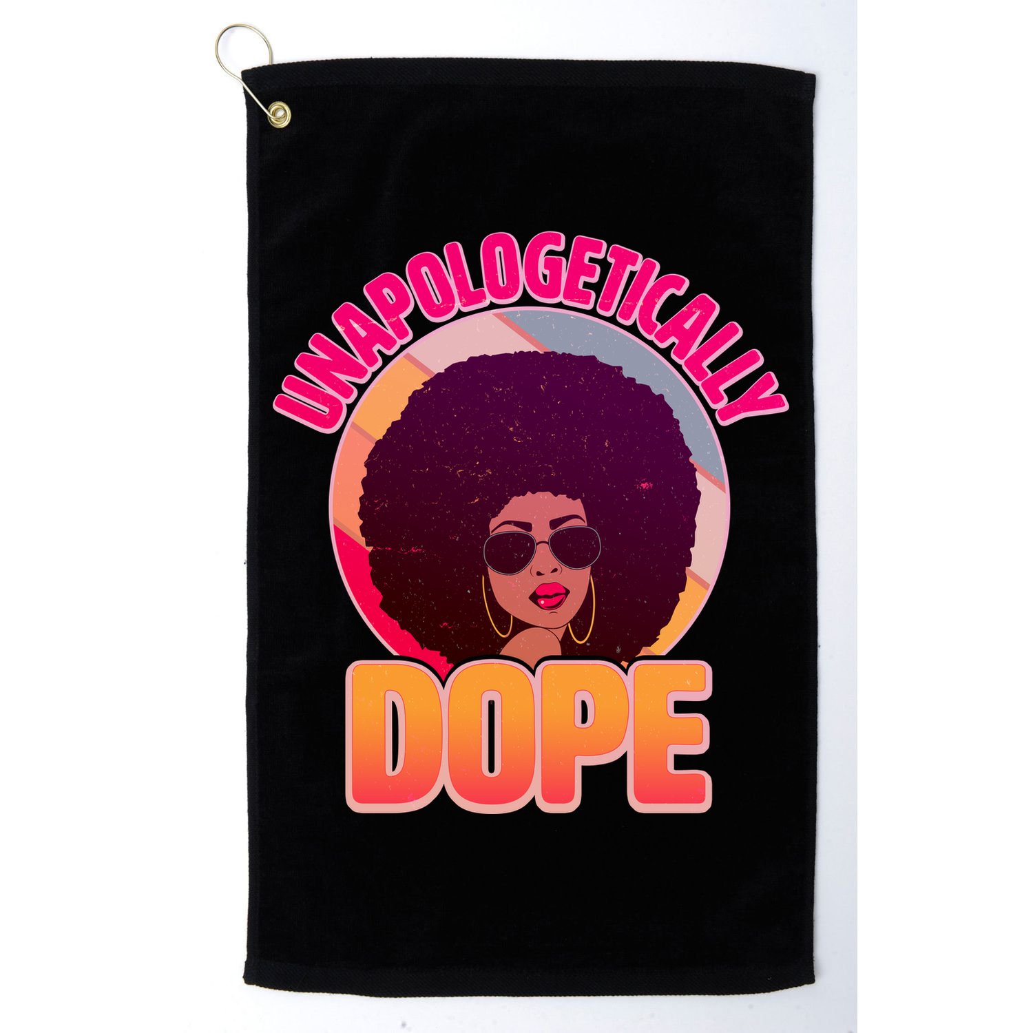 Vintage Unapologetically Dope Black Woman Afro Golf Towel