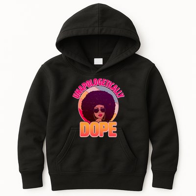 Vintage Unapologetically Dope Black Woman Afro Kids Hoodie
