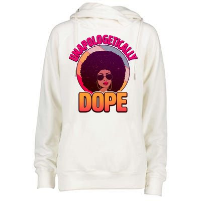 Vintage Unapologetically Dope Black Woman Afro Womens Funnel Neck Pullover Hood