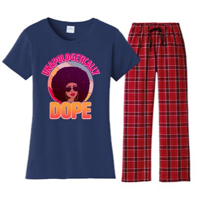 Vintage Unapologetically Dope Black Woman Afro Women's Flannel Pajama Set